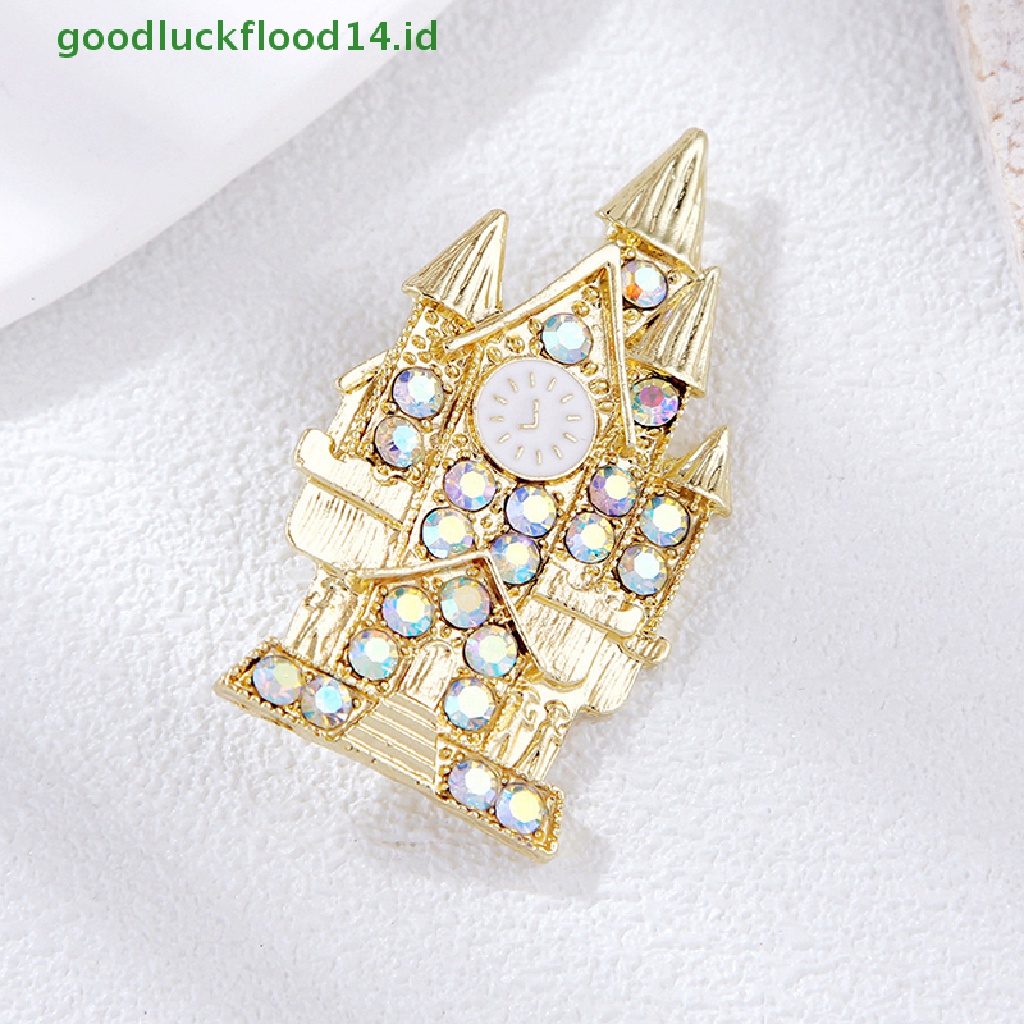 [GOOGFOUR] Fashion Rhinestone Castle Brooches Pin For Women Men Lapel Dresses Jewelry Accessories [TOP]