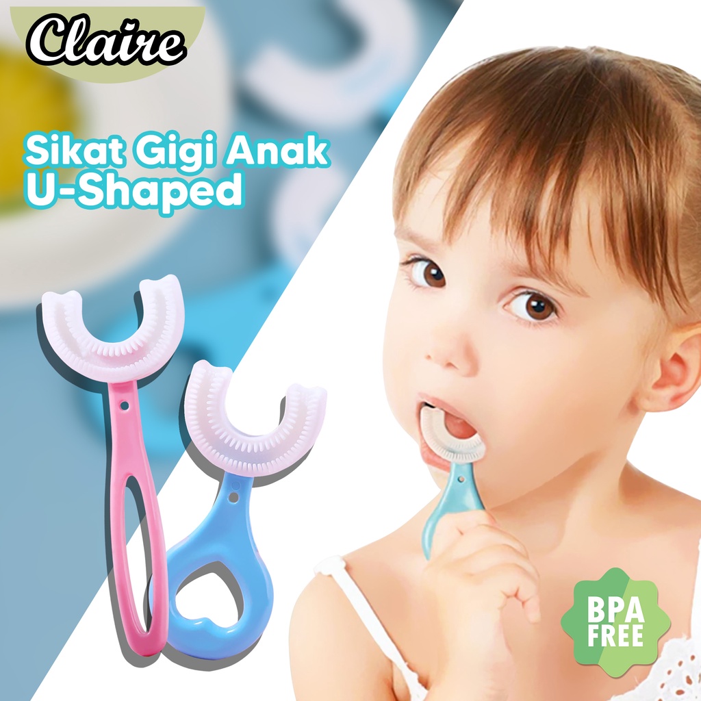 Sikat Gigi Anak / Sikat Gigi Balita U SHAPE / Bentuk U Bahan Silikon Tooth Brush Baby Silicon