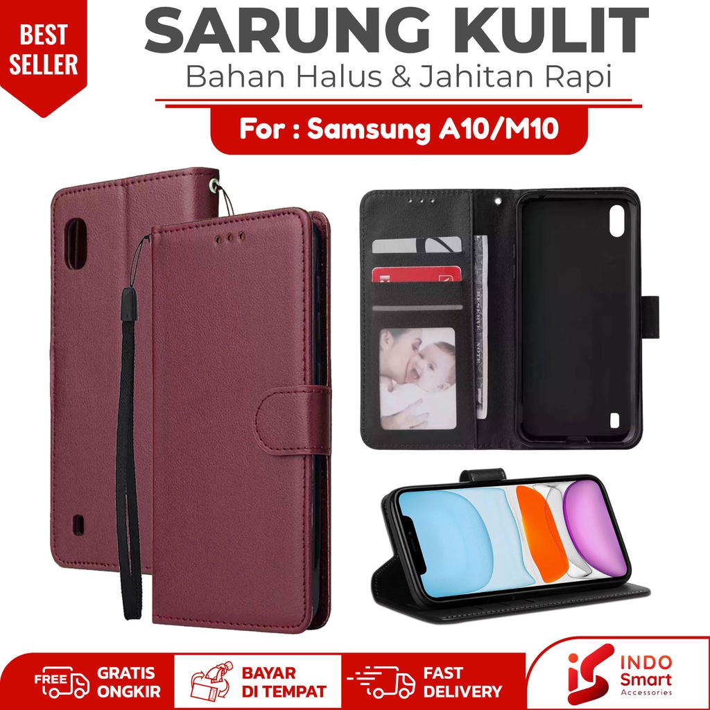 Samsung A10 M10 M 10 / Case Samsung A10 M10 A 10 / Leather Wallet Case Dompet Sarung Kulit Hp