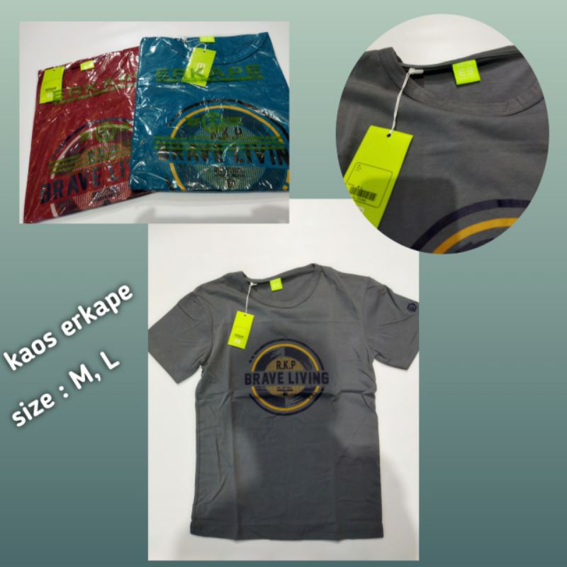 Kaos oblong erkape size m L xl xxl