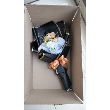 BUKET TEDDY &amp; BUNGA ARTIFICIAL /BUKET BONEKA WISUDA/HADIAH/KADO PREMIUM