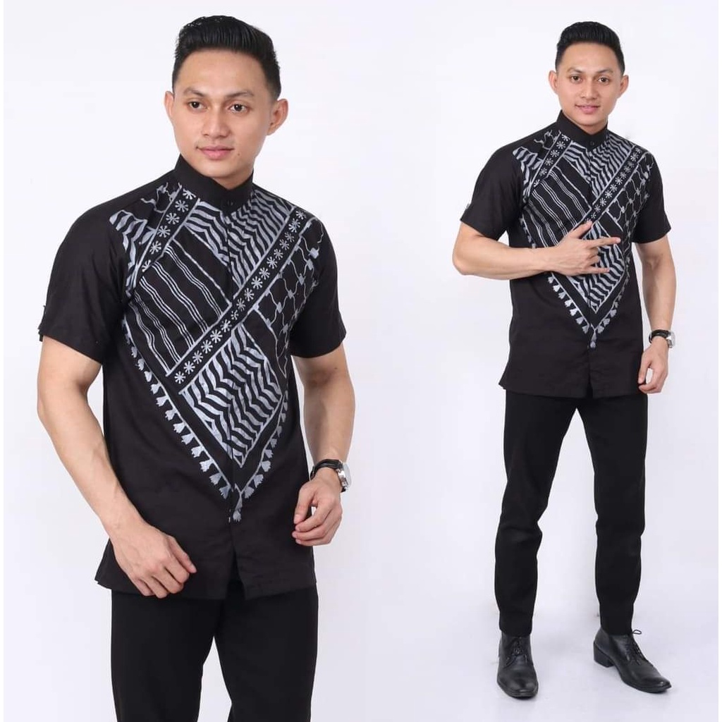 Hem batik./Hem prada #baju pria    Hem Batik Pria Lengan Pendek Atasan Batik Pria Batik