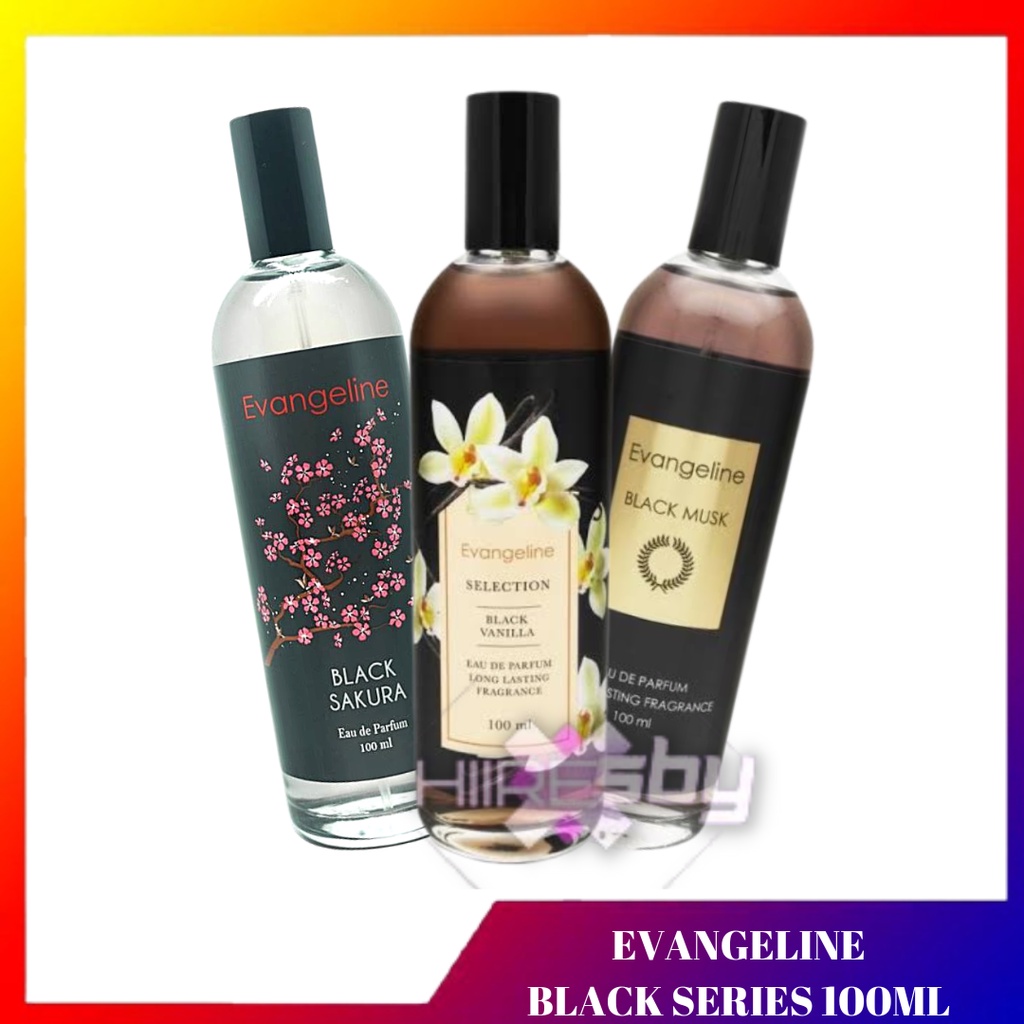 Evangeline Eau De Parfum Black Series 100ml BPOM | Black Sakura | Black Vanilla | Black Musk | Parfu