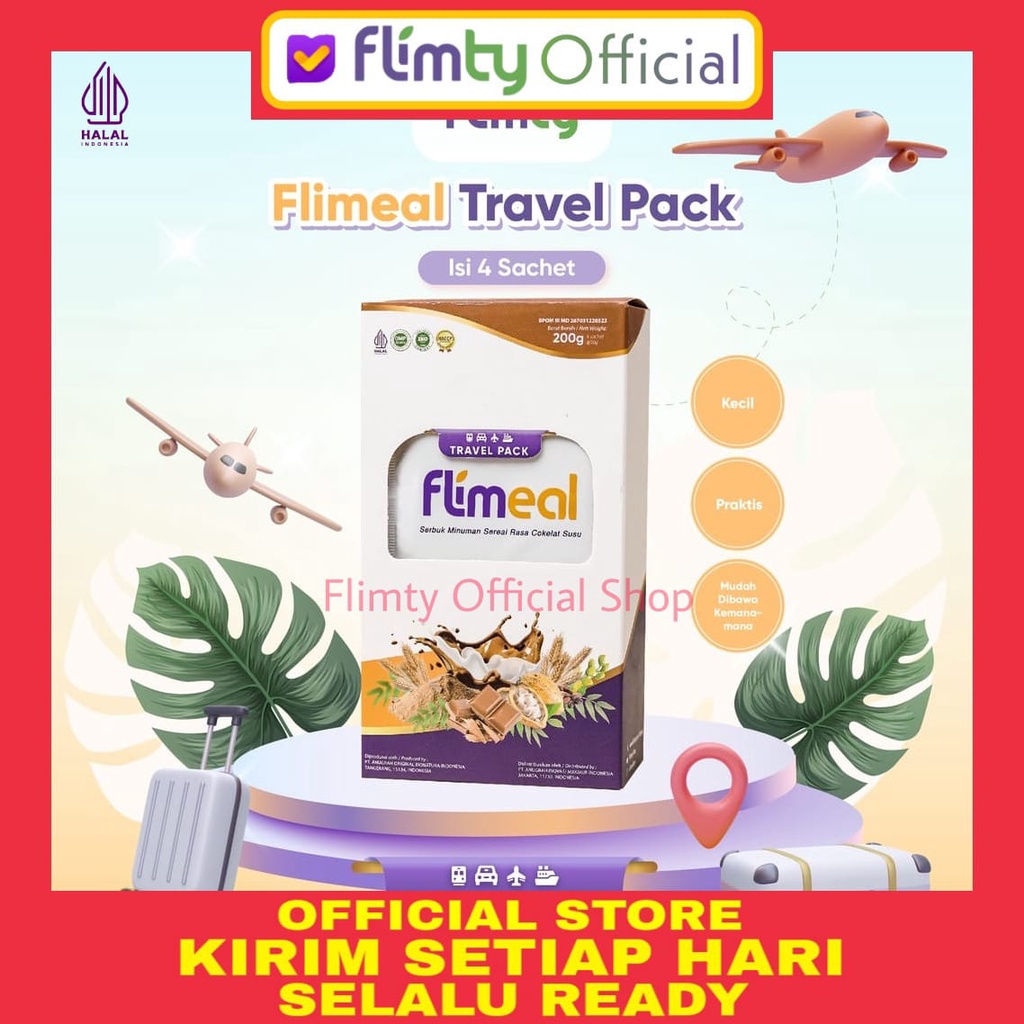 

FLIMEAL Meal Replacement TRAVEL PACK isi 4 sachet by FLIMTY Fiber