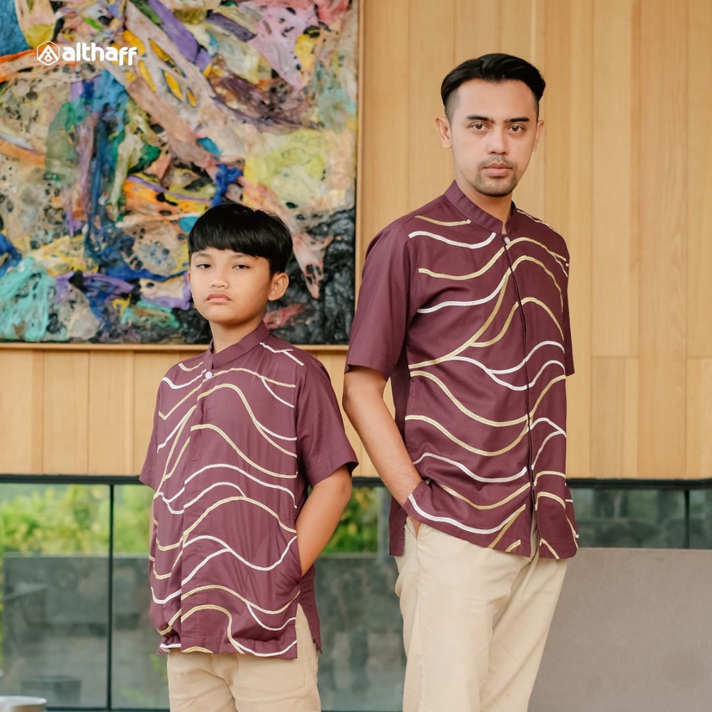 Koko Althaff Couple Ayah &amp; Anak Warna Magenta &amp; Matcha Sakha Series 2023