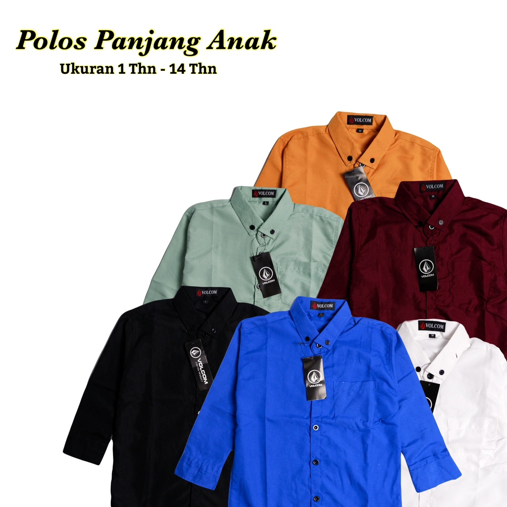 [ATASAN ANAK] KEMEJA POLOS ANAK LAKI-LAKI LENGAN PANJANG BISA PILIH WARNA | KEMEJA ANAK