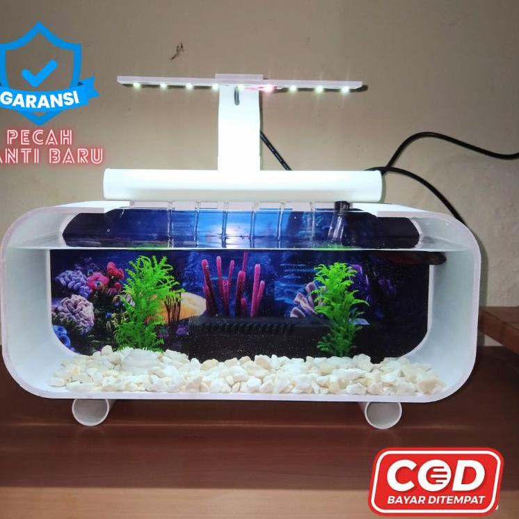 Ready Stok  Aquarium Akrilik Fullset Pompa Filter Sirkulasi / Aquarium Unik / Aquarium Ikan Hias / A
