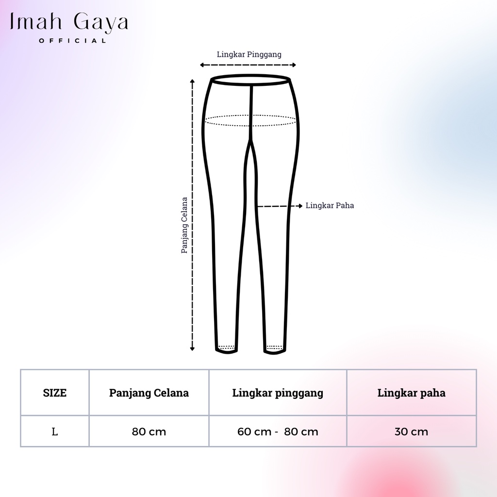 Imah Gaya Legging Wudhu Wanita Dewasa Standar Polos Spandek Celana Legging Wudhu