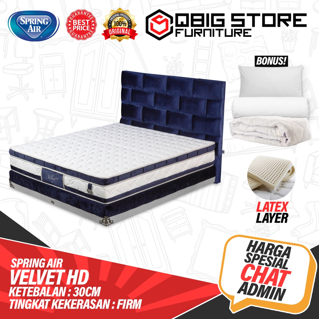 Kasur Springbed Spring Air Velvet HD FUL SET Spring bed Matras