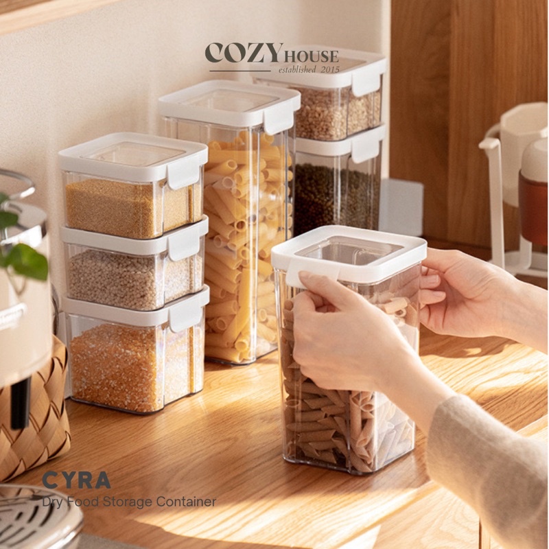 COZYHOUSE CYRA Wadah Makanan Kering Kedap udara Transparan Dry Food Container Clear storage Dual Lock