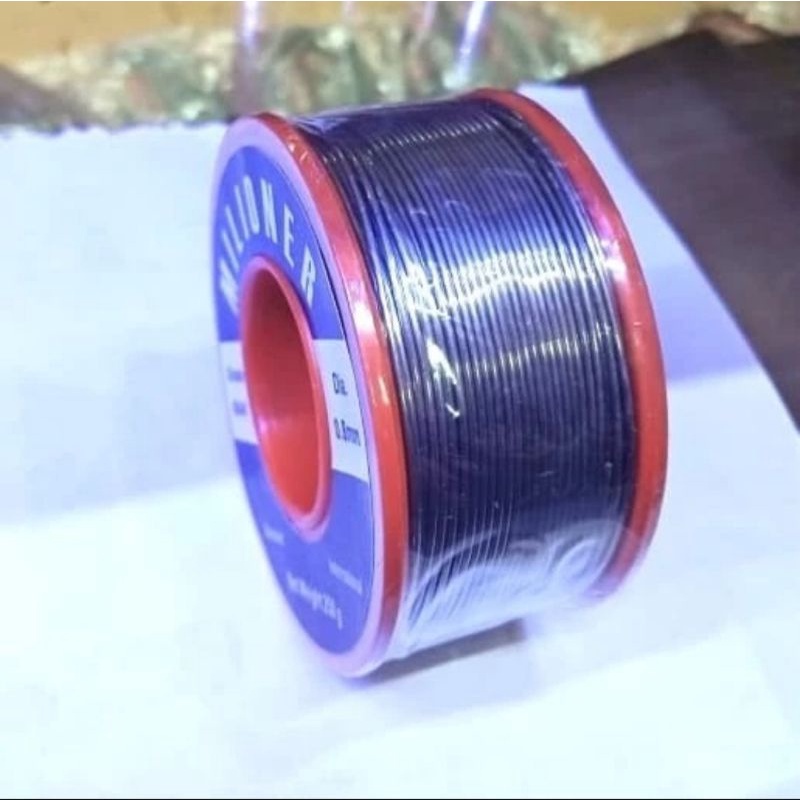 Timah Solder 0,8mm 250grm 50M Merek Milioner Grade 60 / 40