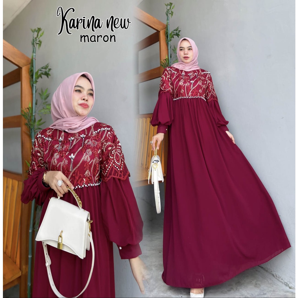GAMIS PESTA KARINA BUSANA MUSLIMAH PESTA PREMIUM