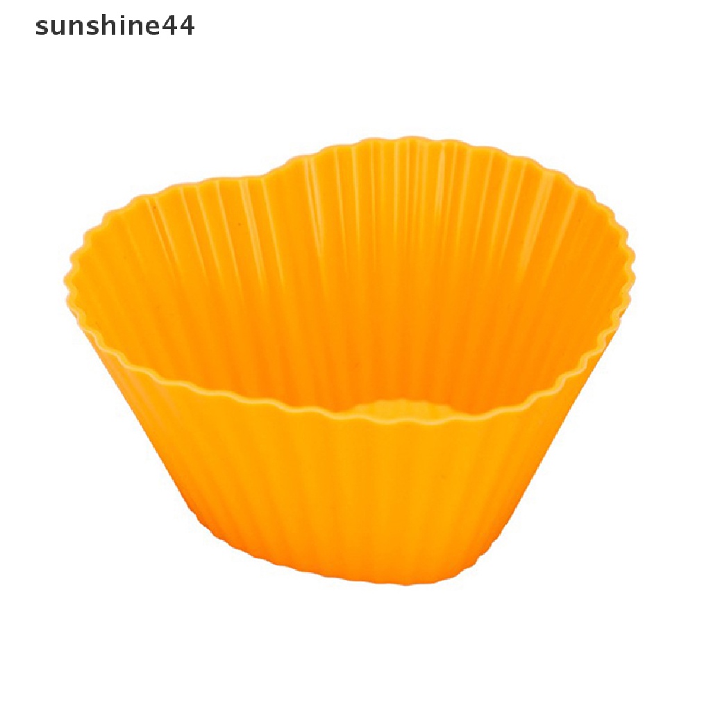 Sunshine 6 Pcs Cetakan Silikon Cupcake 6 Pcs Kue Muffin Loyang Kue Non Baking Tray.