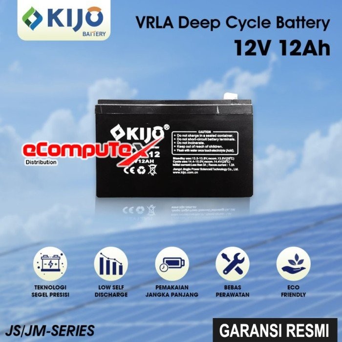 BATERAI UPS VRLA 12V 12AH KIJO / BATTERY AKI KERING 12 VOLT 12 AH ACCU