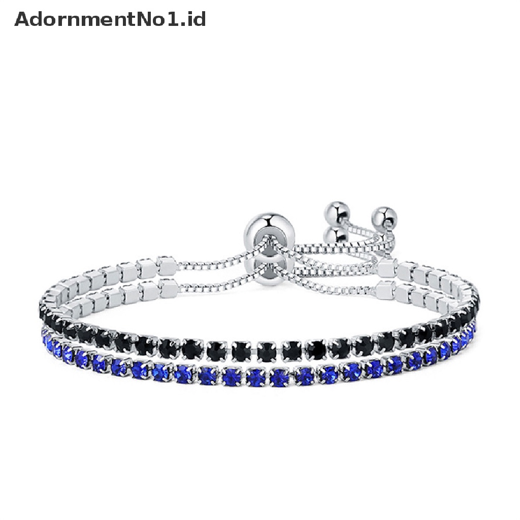 [AdornmentNo1] Gelang Tenis Kristal Bening Baru Untuk Wanita Gelang Cubic Hip Pop Accessorie [ID]