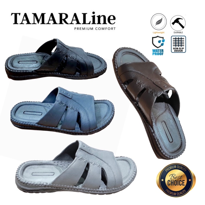 Sandal Selop Slide Slip on Karet Pria Dewasa / Remaja - TAMARALINE 185 / Bahan Premium Lentur Empuk Ringan Kuat Anti Slip Anti Air / Model Sandal Casual Santai Rumah Hotel Outdoor Kamar Mandi Murah Original