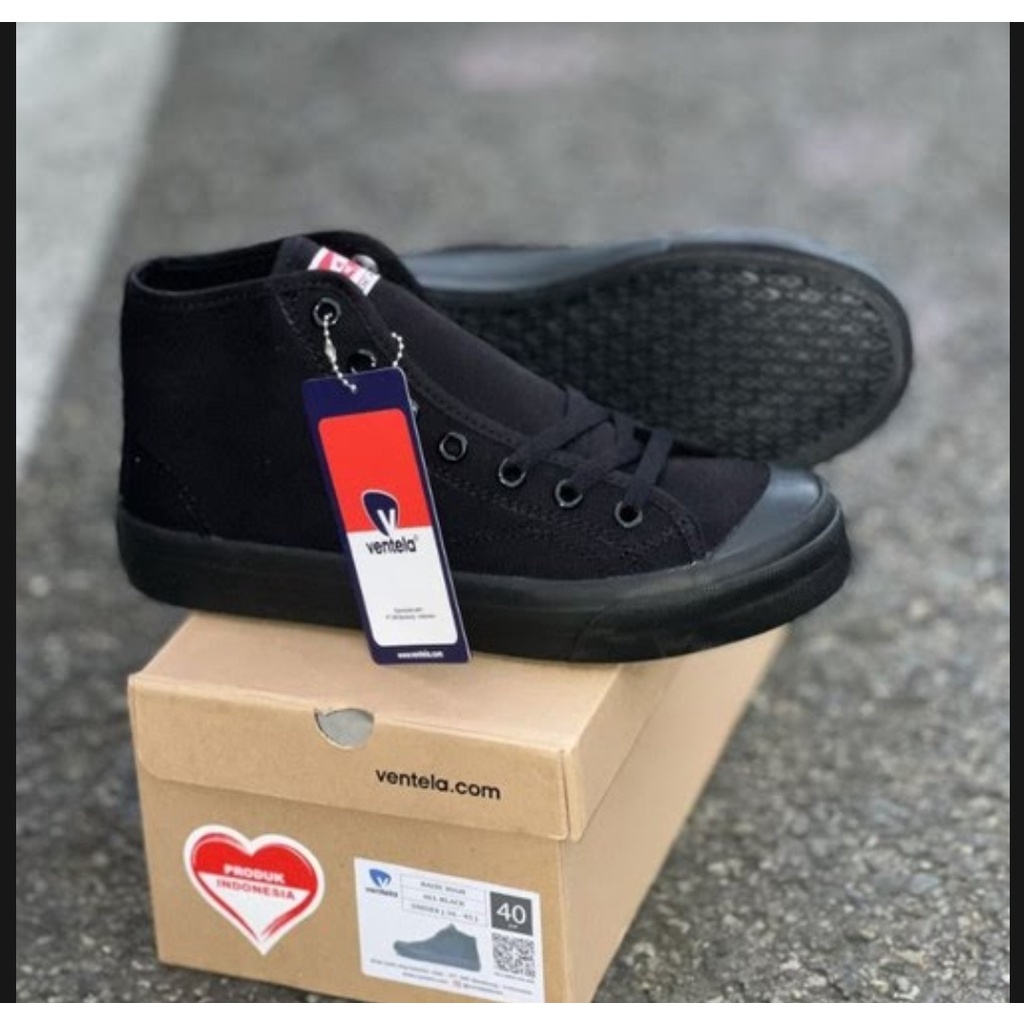 Ventela Basic High All Black - Sepatu Ventela Original 100%