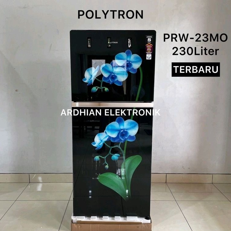 Kulkas 2 Pintu Polytron PRW23MO, PRW 23 MO, PRW-23MO Glass Door