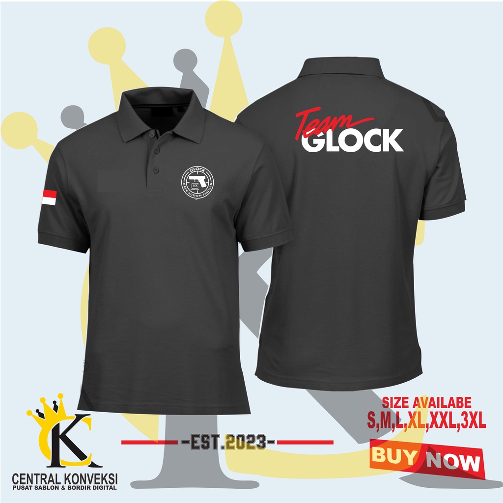 POLOSHIRT KAOS KERAH TEAM GLOCK / KAOS KERAH TEAM GLOCK MURAH