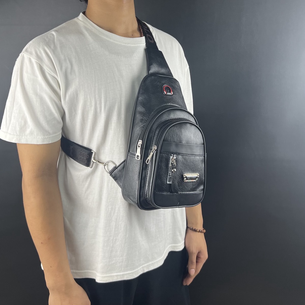 Tas Selempang kulit PU Polo Amstar Slingbag Tas Pundak Pria