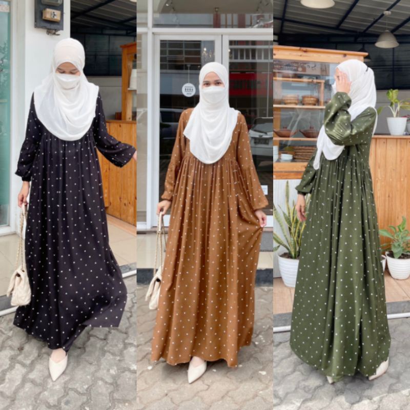KAIMA DRESS LATASHA OUTFIT|GAMIS RAYON BUSUI|GAMIS POLKADOT