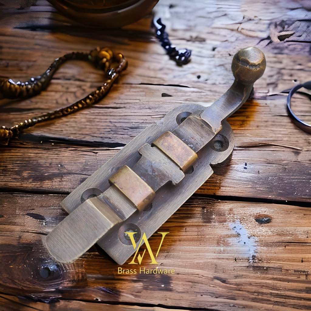 Grendel Jendela / Grendel Slot Kuningan Antik 7 cm