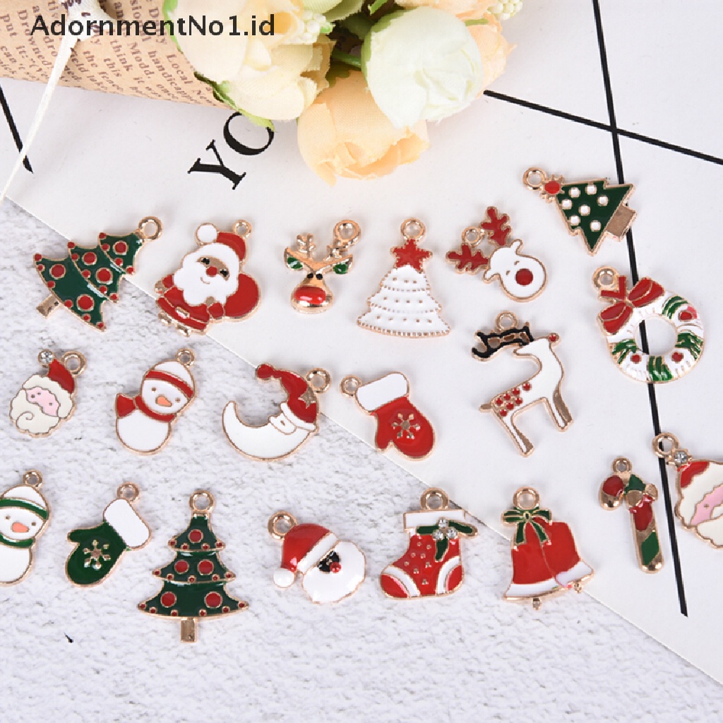 [AdornmentNo1] 20pcs/set Enamel Alloy Campuran Natal Ch Liontin Perhiasan DIY Craft Making [ID]