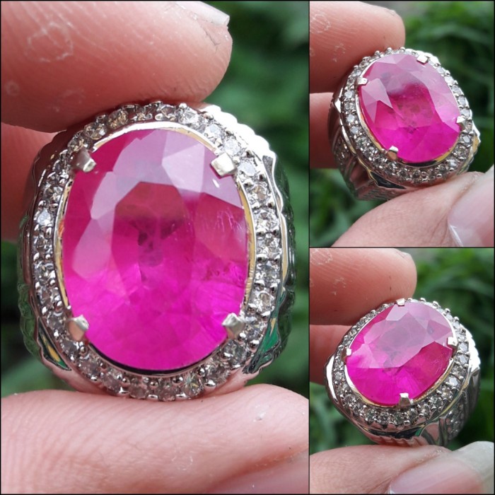 Cincin Pria Batu Ruby Catam Berserat