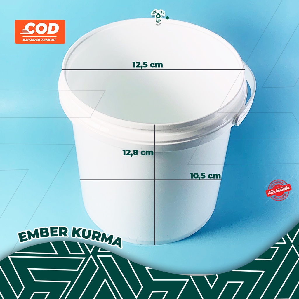 EMBER KURMA KOSONG PAIL PLASTIK BUCKET FOOD GRADE 800gr 850gr