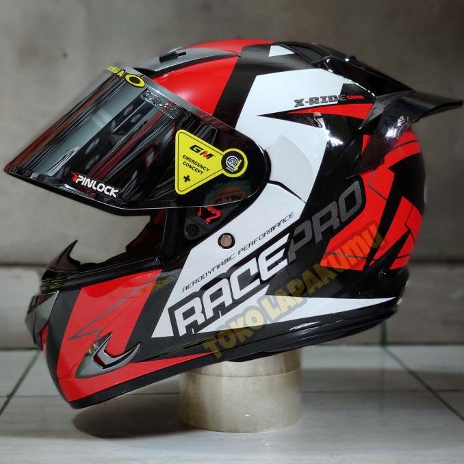 Helm Full face Paket Ganteng Gm Race Pro