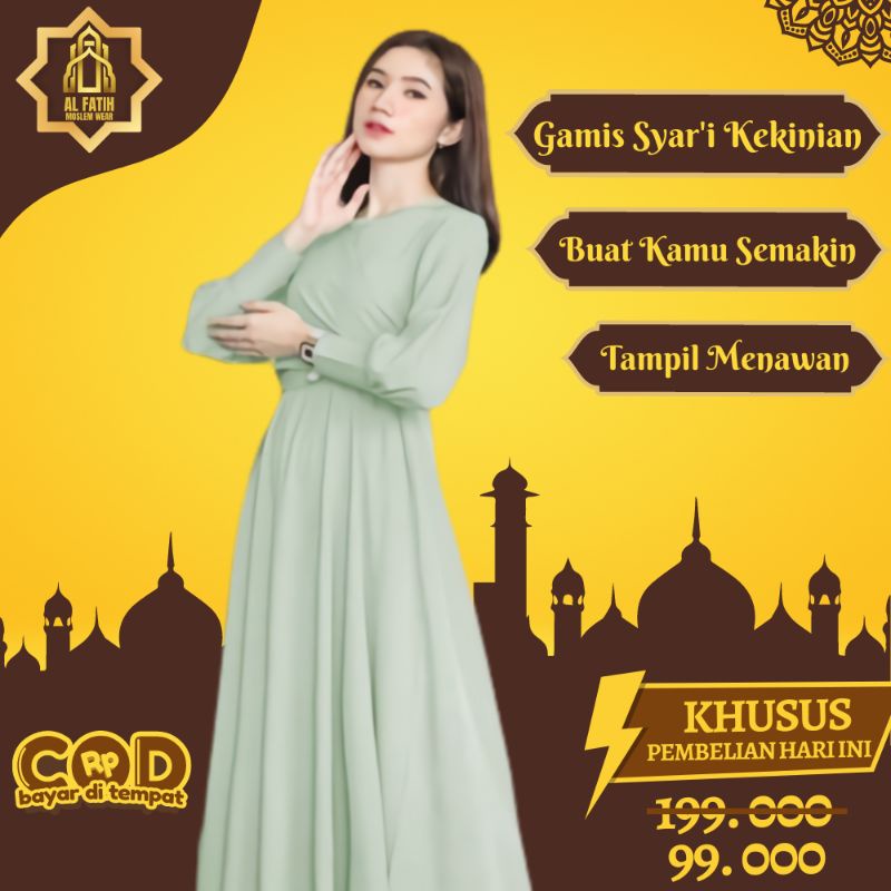 Gamis Baju Muslim Wanita Terbaru 2023 Kekinian Remaja Dewasa