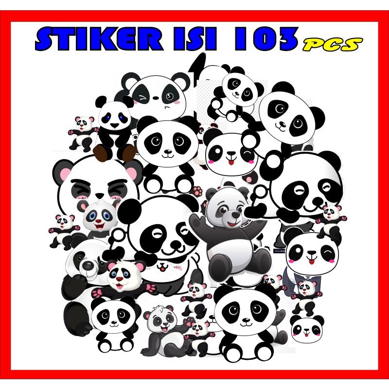 [COD] STIKER PANDA 103pcs LUCU, RANDOM, STIKER PANDA LUCU, ANTI AIR, STIKER KECIL,STIKER CASE HP, ST