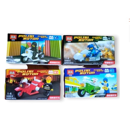 Mainan lego mobil dan motor