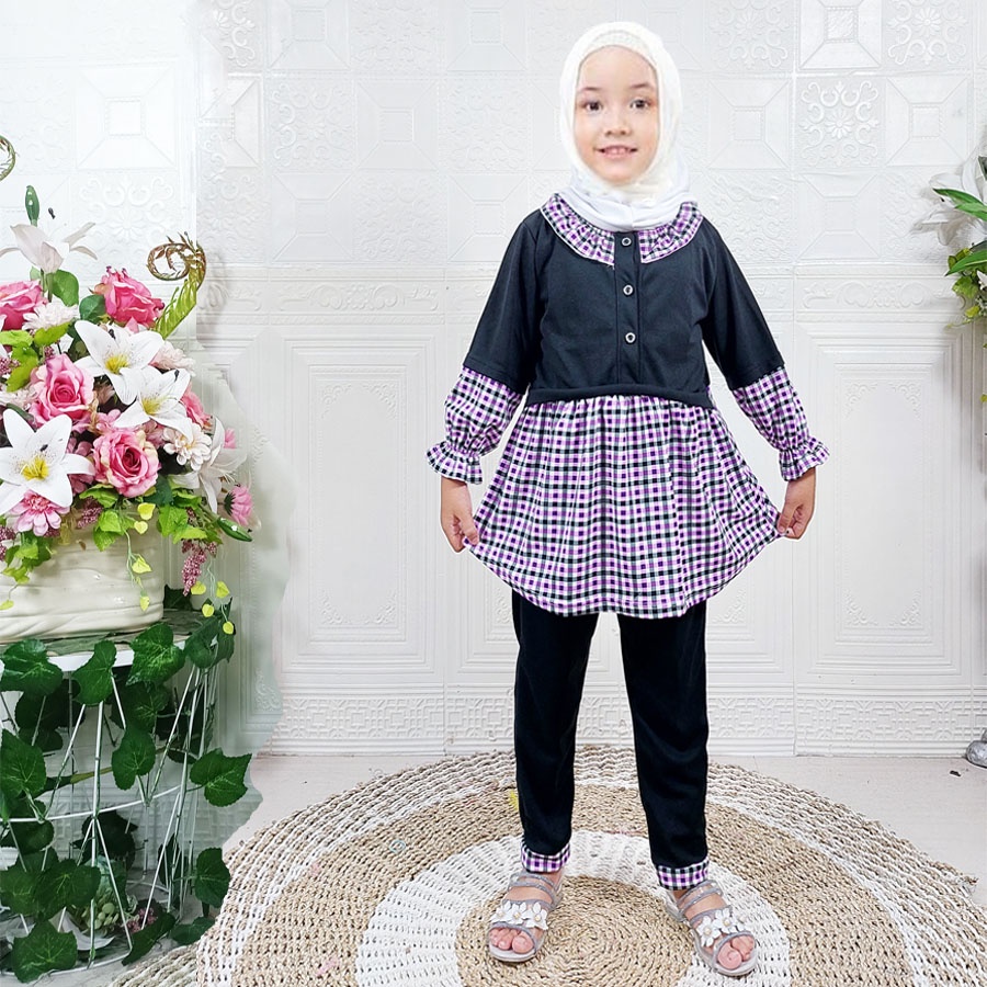 CARLINA CINTARY RAMADHAN ANAK PEREMPUAN TUNIK DAN CELANA PANJANG 2-13 tahun ONE SET