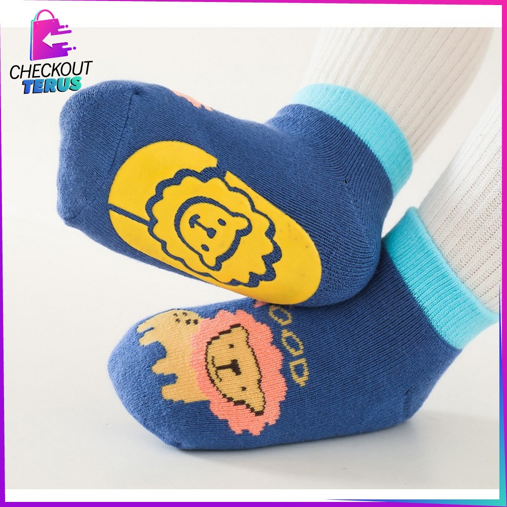 CT P543 Kaos Kaki Anak Bayi Antislip Unisex Model Animal Gambar Timbul Baby Socks Pendek Anak Laki Laki Perempuan Anti Licin