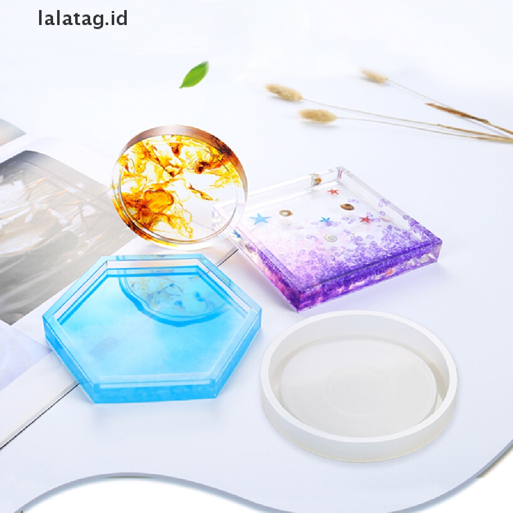 [lalatag] Coaster Resin Silicone Cup Mat Pad Cetakan Membuat Perhiasan Epoxy Mould Alat Craft [ID]