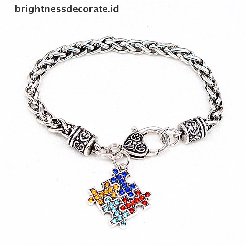 [Birth] Autism Rhinestone Bracelet Gelang Tali Bangle Bracelet Gelang Rantai Twist [ID]