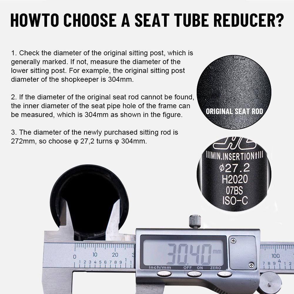 R-FLOWER 1pc Tabung Tiang Kursi Kualitas Tinggi Menyesuaikan Diameter 27.2 Aluminium Alloy Mengurangi Lengan Adapter