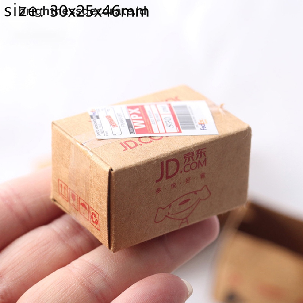 [Birth] 1set Karton Mini Karton Express 1: 12rumah Boneka Miniatur Express Box Dekor Mainan [ID]