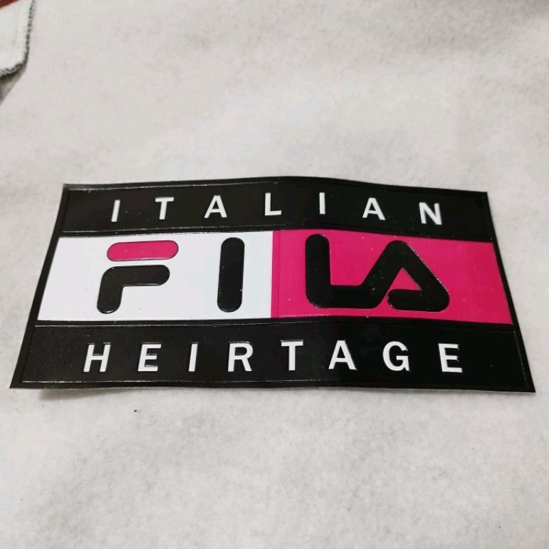 patch fila Italian / emblem fila bahan kulit sintetis (kalep) P.30cm L.10cm