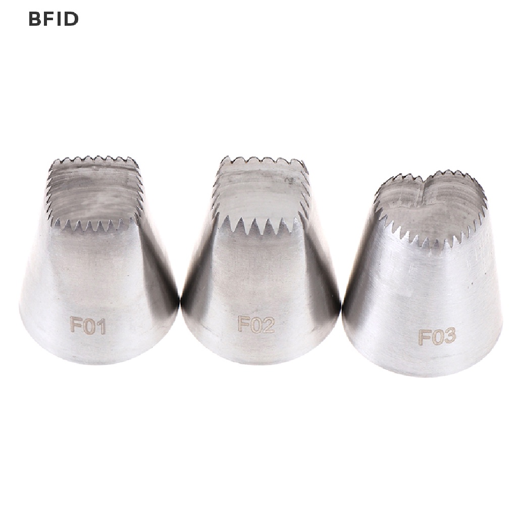 [BFID] 3pcs Square Heart Icing Piping Nozzle Rusian DIY Cream Cake Pastry Tips Alat [ID]