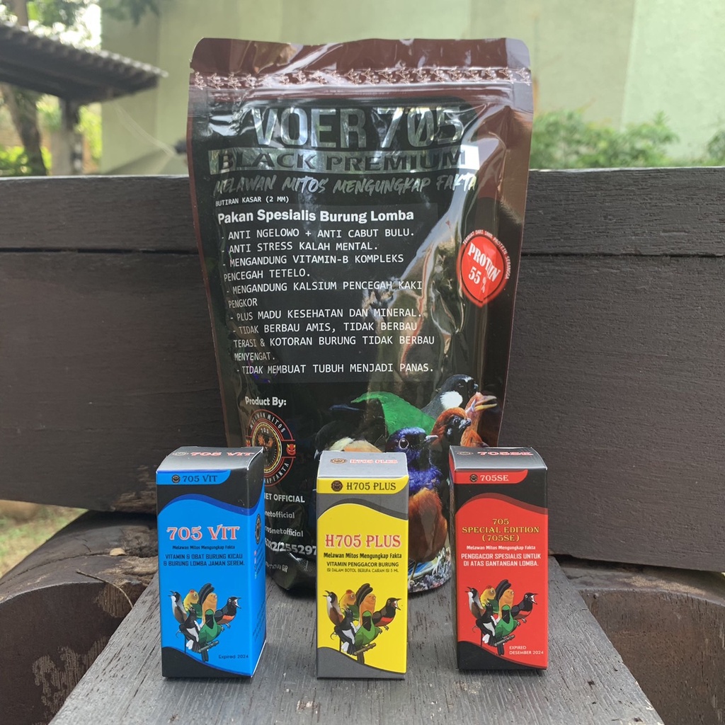 paket bundling h705 plus + h705se + 705 vit, free voer black premium 250 gram