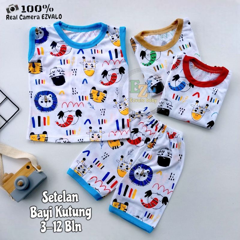 SETELAN SINGLET BAYI 3-12 BULAN BAJU BAYI LENGAN KUTUNG YUKENSI