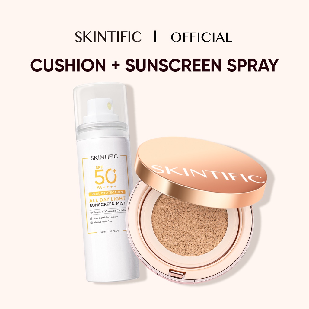 SKINTIFIC Cover All Perfect Air Cushion + Sunscreen Spray SPF50 PA++++
High Coverage Foundation 24H Long-lasting