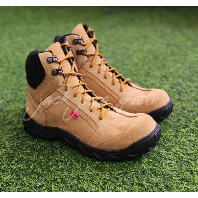 sepatu safety boot pria original leather full kulit