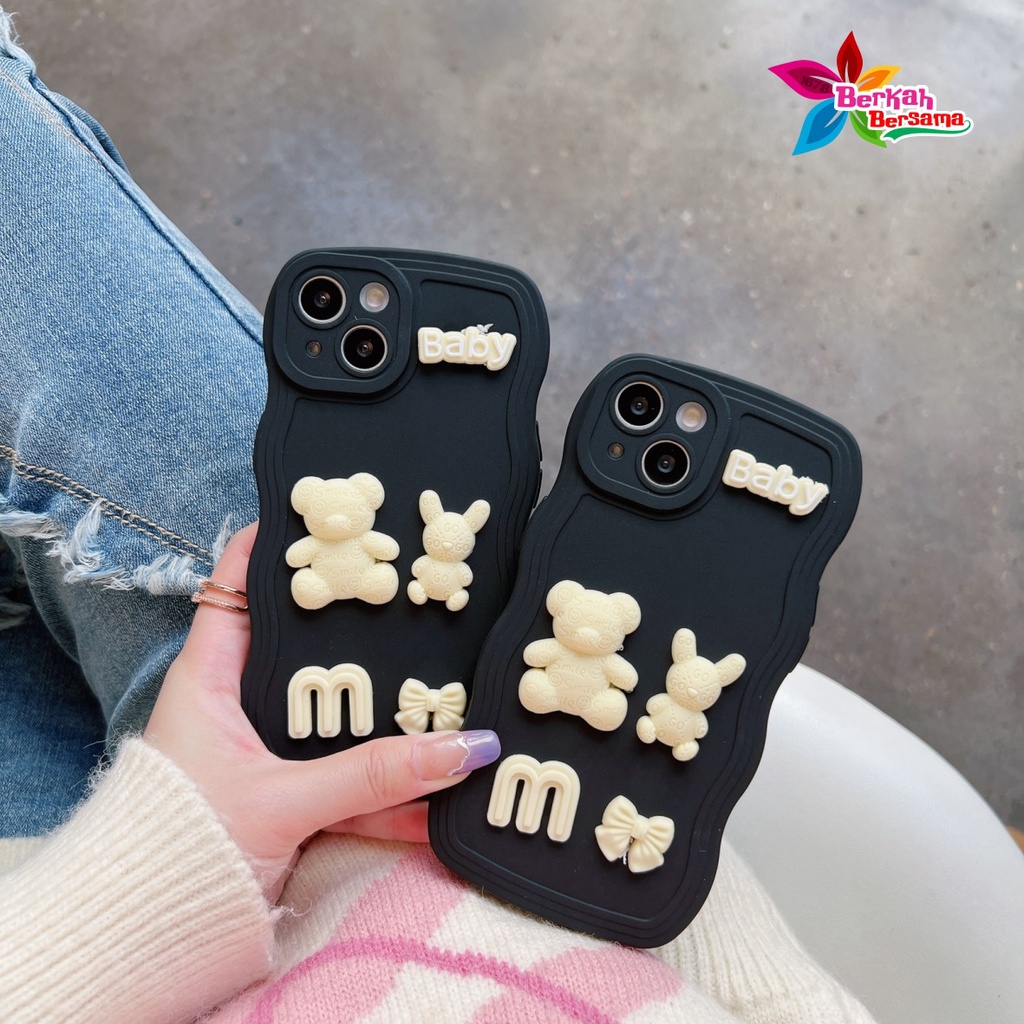 Y026 SOFTCASE 3D KARAKTER RABBIT MODEL GELOMBANG WAVE FOR IPHONE7 8 7+ 8+ X XS MAX 11 12 13 14 PRO MAX BB7556
