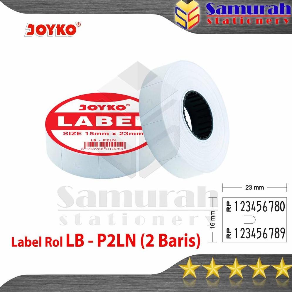 

92 Kertas Label Rol 2 Baris LB-P2LN Joyko / Price Label LB 2LN / Isi 2 Line untuk MX-6600A MX-6600N ➬Baru