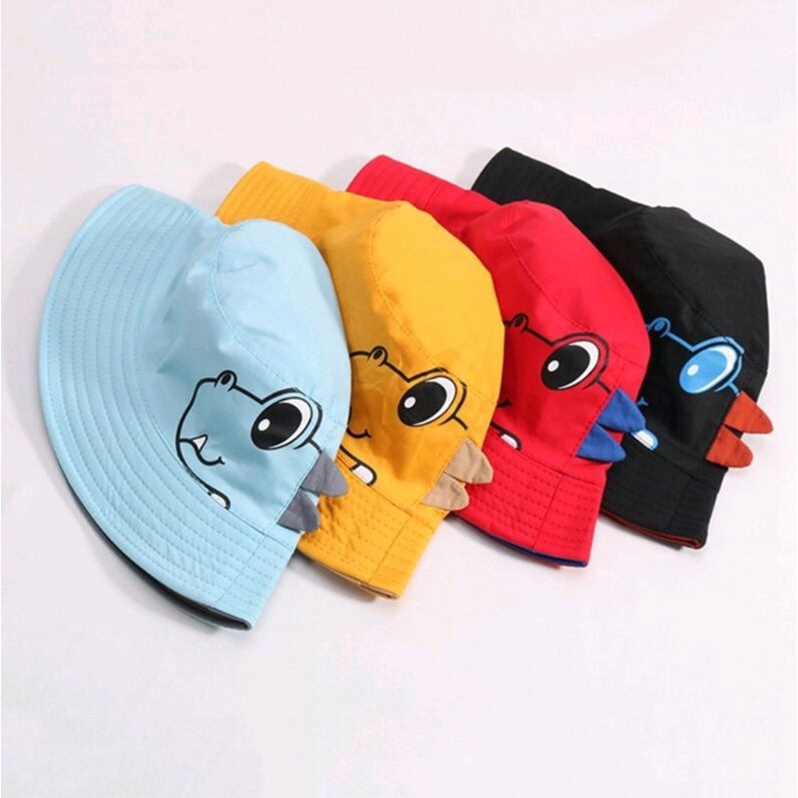 Topi Bucket Dino Custom Bordir Nama Anak Kartun Dinosaurus