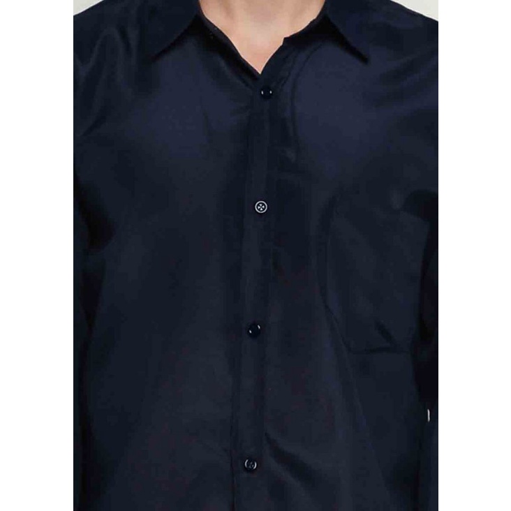 HipNop  Nandeo Kemeja Polos Pria Lengan Panjang Kemeja REGULER