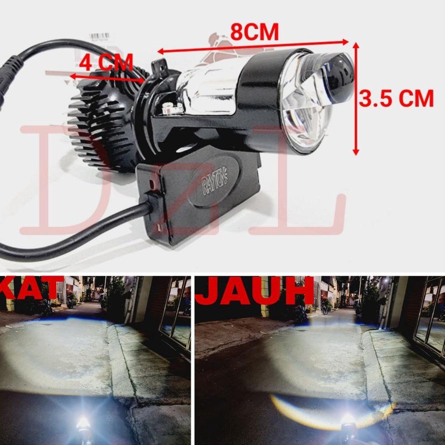 Lampu utama led rtd m01x mini projector h4 projie cut off motor mobil